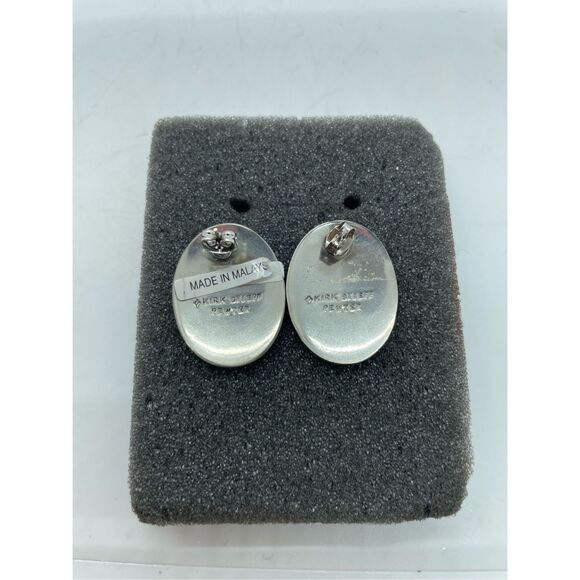 Lenox Kirk Stieff Vintage Pewter Earrings Etched Stamped - Picture 4 of 6